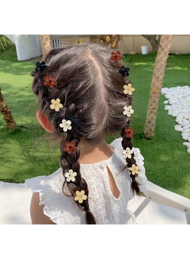 ANBALA 20 Pcs Mini Hair Clips For Women Flower Claw Clips For Girls Cute Clips For Thin Thick Curly Hair Black Brown Clear Hair Clips - Image 4