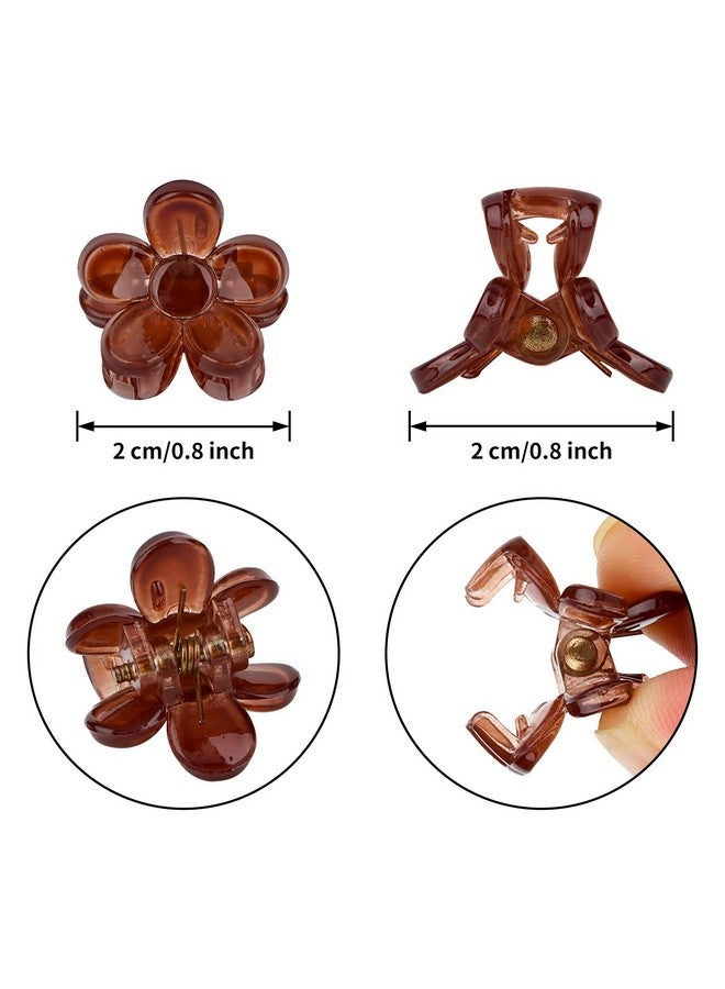 ANBALA 20 Pcs Mini Hair Clips For Women Flower Claw Clips For Girls Cute Clips For Thin Thick Curly Hair Black Brown Clear Hair Clips - Image 2