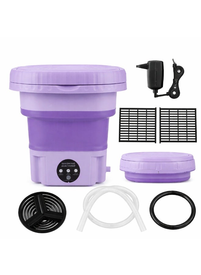 Foldable Mini Washing Machine 12L Portable Compact Washer with Waterproof Touch Panel Carry Handle and Easy Drain Design- Mauve - Image 1