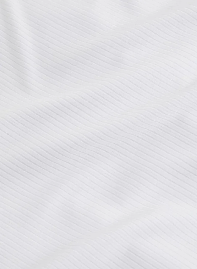 CALVIN KLEIN Bright White Ribbed T-shirt for Women | Best Price UAE