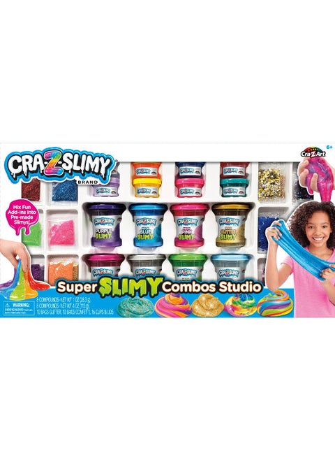 CraZSlimy Slimy Fun Slime Kit - Create Endless Combinations of Glitter, Confetti, and Colorful Slime for Satisfying, Sparkling Play