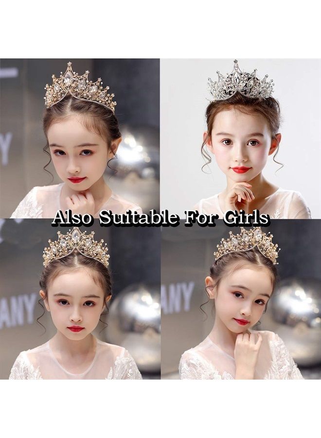 Cocide تاج ذهبى للنساء تاج باروك الملكة وتاج للفتيات إكسسوارات شعر كريستالية لتاج حورية البحر للأميرة لحفلات الزفاف وأعياد الميلاد وصديقات العروس وأزياء الهالوين وكوسبلاي - Image 4