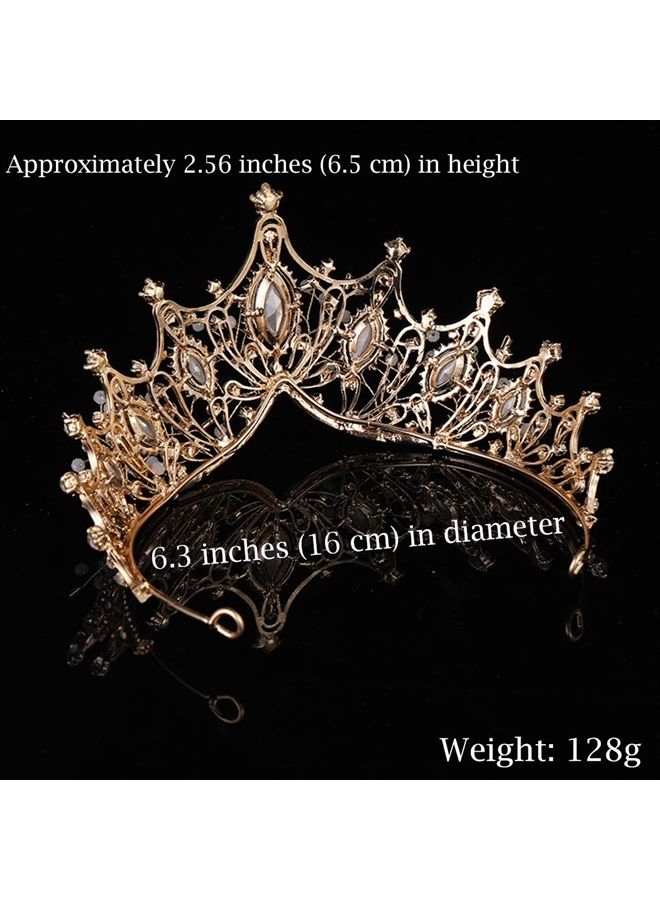 Cocide تاج ذهبى للنساء تاج باروك الملكة وتاج للفتيات إكسسوارات شعر كريستالية لتاج حورية البحر للأميرة لحفلات الزفاف وأعياد الميلاد وصديقات العروس وأزياء الهالوين وكوسبلاي - Image 5