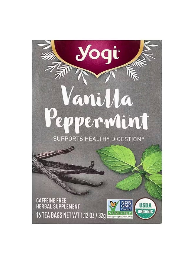 Yogi Tea, Vanilla Peppermint, Caffeine Free, 16 Tea Bags, 1.12 oz (32 g)