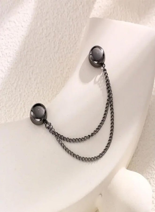 TREXEE 4Pcs Magnetic Clothing Clip, Metal Pinless Brooch Clothes Hijab Magnets Chain, Magnetic Cuff Holder, Multi-Purpose Pant Buttons Clips for Shirts, Blazer, Trousers (4 Colors) - Image 3