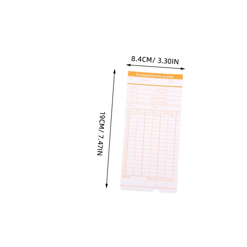 100 Attendance Record Cards Simple Design for Office Timecards - Image 3