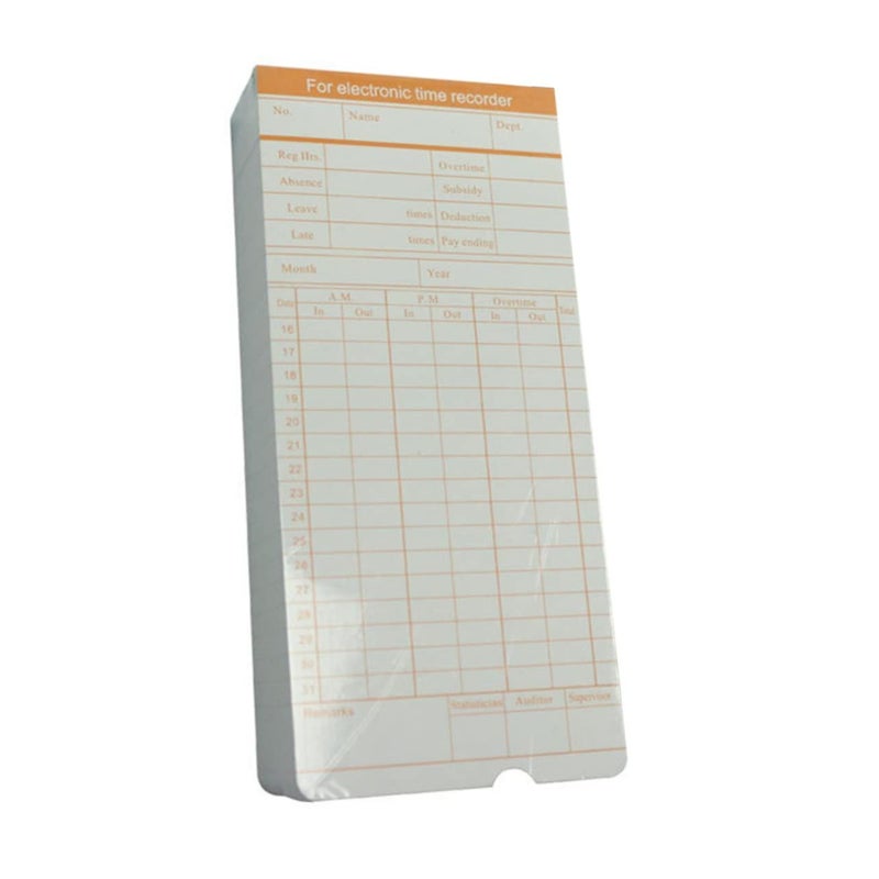 100 Attendance Record Cards Simple Design for Office Timecards - Image 2