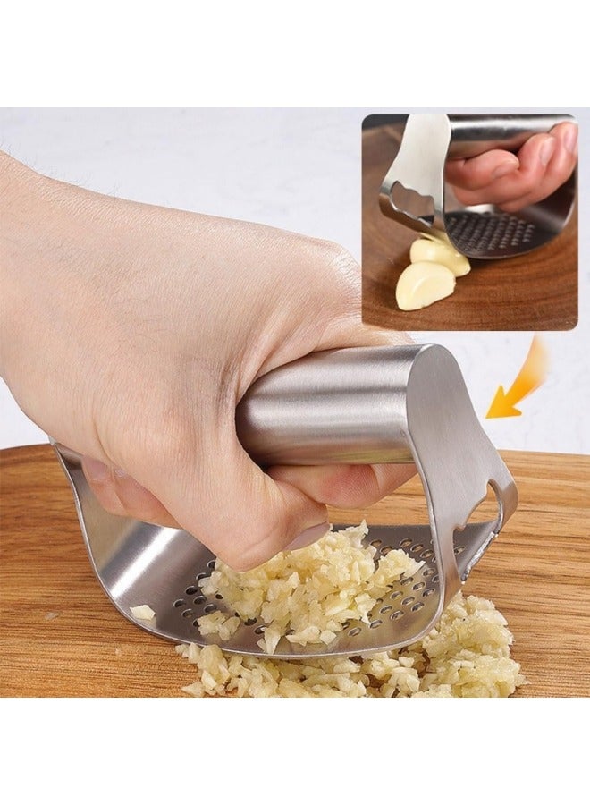 kangchoice 3pcs Garlic Grater Multifuntional Set - Garlic Press Bottle Opener 2-in-1 Tool with Garlic Peeler and Cleaning Brush, Stainless Steel Handle, Kitchen Tool, Ideal Gift for Mother - Image 3