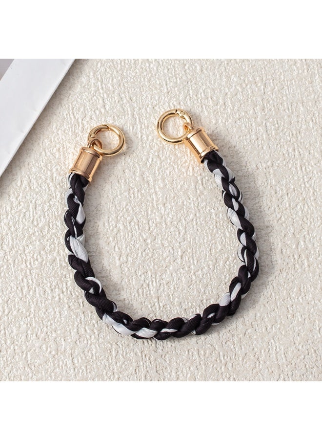 NIBEMINENT Beaded Phone Lanyard, Anti Lost Removable Wrist Strap, Chain Scarf Bracelet Pendant, Phone Keychain Lanyard,14/Black