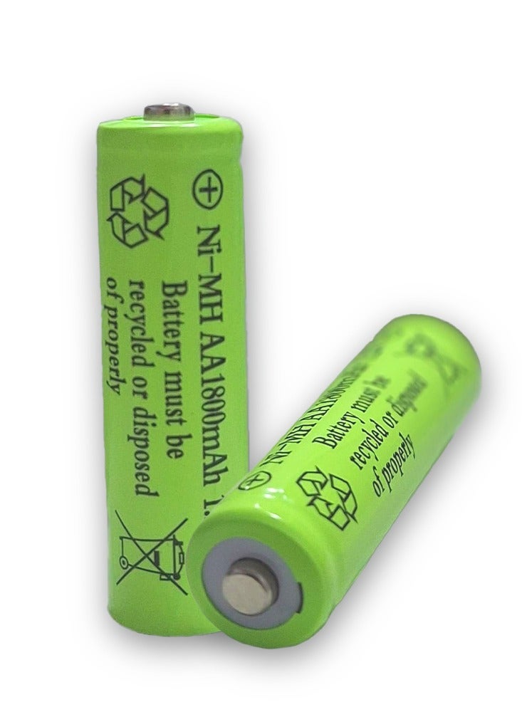 Rechargeable NI-MH , AA battery delivers consistent and reliable performance in a variety of electronic devices. With a voltage of 1.2V and a capacity of 1800mAh , it is the ideal choice for controllers, games, and wireless systems. - Image 1