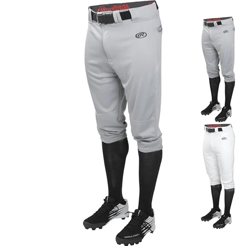 Rawlings راولينغز | سلسلة الإطلاق بنطلون بيسبول قصير | كبير للبالغين | رمادي - Image 1