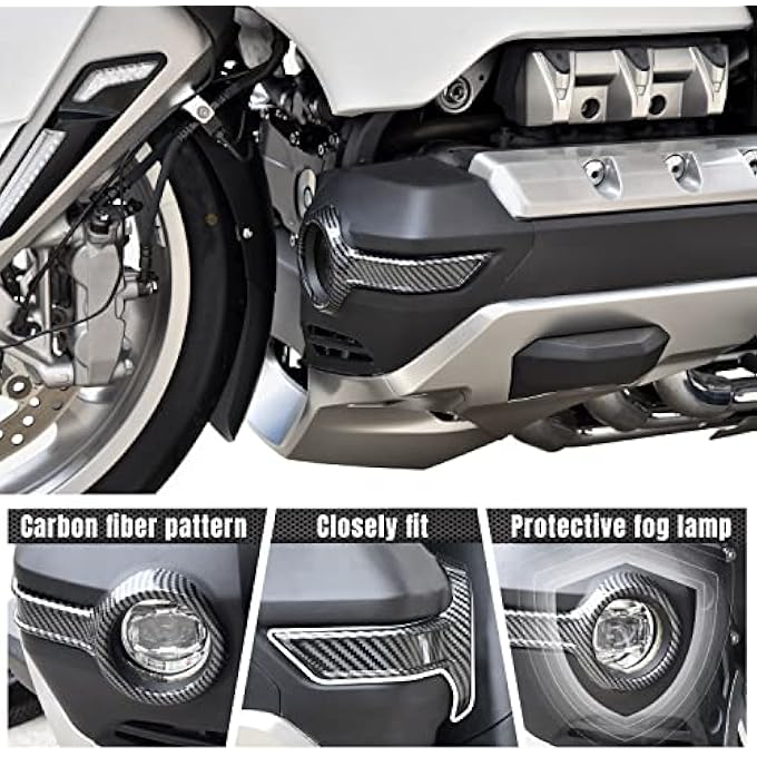 VEISUTOR Fog Lamp Trim For Gold Wing Carbon Fiber Pattern Fog Lights Trim Fog Lights Bezel Decorative Frame For Honda Gold Wing Tour Gl1800 Motorcycle 20182024 Accessories - Image 3