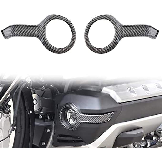 VEISUTOR Fog Lamp Trim For Gold Wing Carbon Fiber Pattern Fog Lights Trim Fog Lights Bezel Decorative Frame For Honda Gold Wing Tour Gl1800 Motorcycle 20182024 Accessories - Image 1