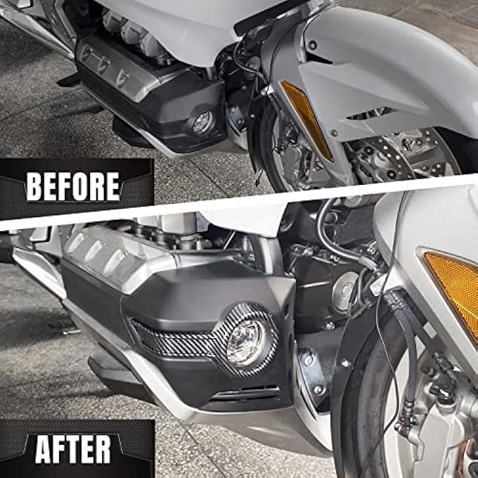 VEISUTOR Fog Lamp Trim For Gold Wing Carbon Fiber Pattern Fog Lights Trim Fog Lights Bezel Decorative Frame For Honda Gold Wing Tour Gl1800 Motorcycle 20182024 Accessories - Image 2