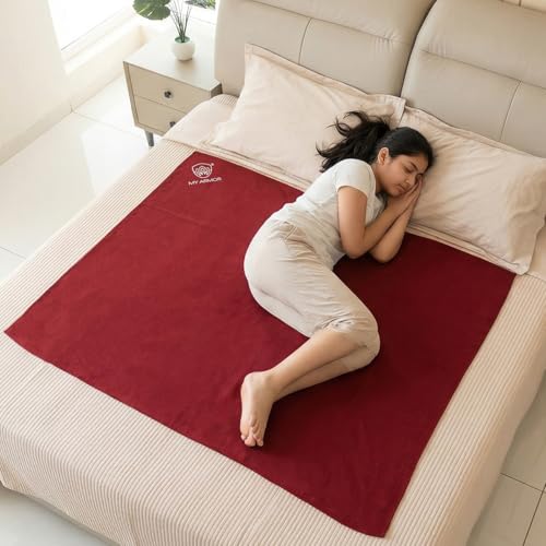 MY ARMOR Baby Dry Sheet for New Born Baby – Waterproof Bed Sheets for Kids Urine, Baby Dry Sheets Waterproof, Quick Dry Sheet for Baby Large Size 100x140 cm – Maroon, Pack of 1 - Image 1