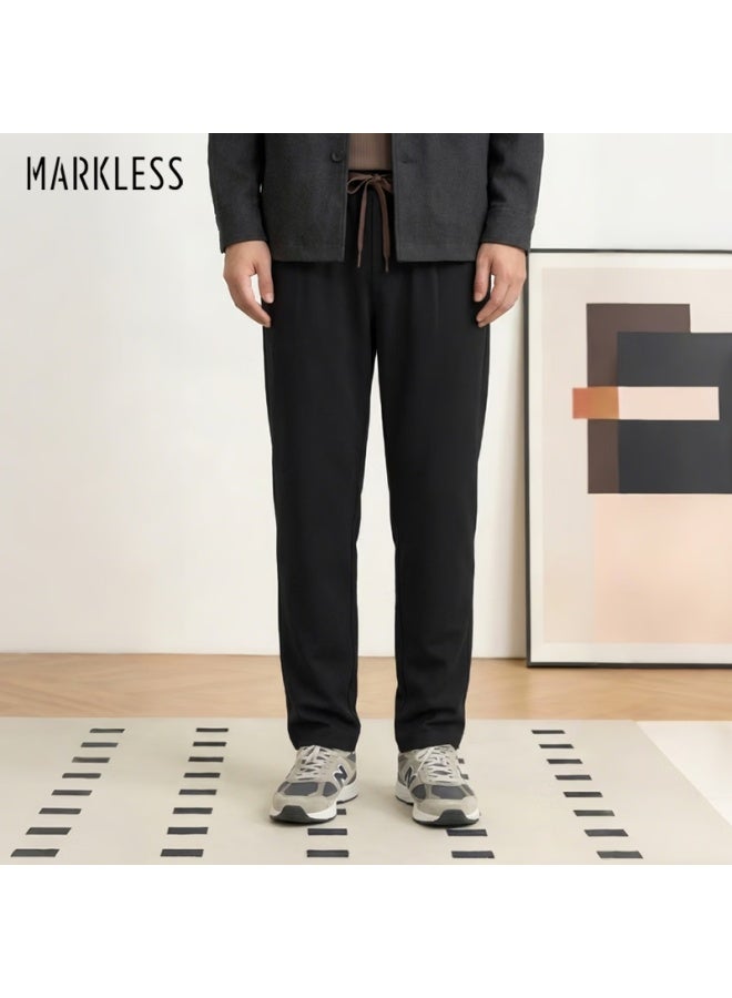 Markless Men's Casual Pants Autumn Winter Smart Pants Four-way Stretch Versatile Thickened Trousers 4855 Black 32 - Image 1