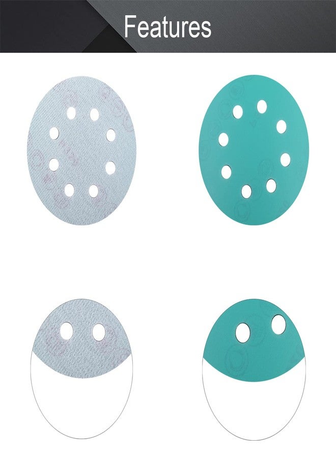 اتول مارت أقراص صنفرة Utoolmart مقاس 5 بوصات و8 فتحات وخطاف وحلقة بحبيبات 320، ورق صنفرة من كربيد السيليكون لصنفرة عشوائية للخشب والمعادن والتلميع التلقائي الرطب والجاف، عبوة من 15 قطعة ذهبية - Image 3
