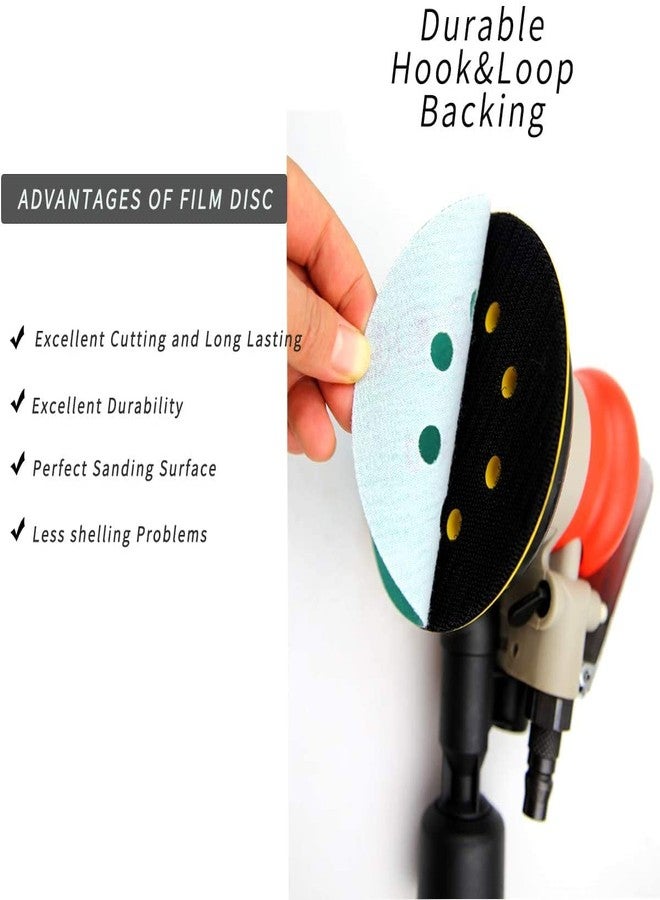 اتول مارت أقراص صنفرة Utoolmart مقاس 5 بوصات و8 فتحات وخطاف وحلقة بحبيبات 320، ورق صنفرة من كربيد السيليكون لصنفرة عشوائية للخشب والمعادن والتلميع التلقائي الرطب والجاف، عبوة من 15 قطعة ذهبية - Image 5