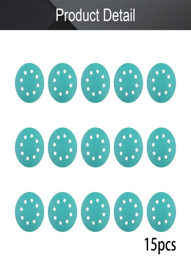 اتول مارت أقراص صنفرة Utoolmart مقاس 5 بوصات و8 فتحات وخطاف وحلقة بحبيبات 320، ورق صنفرة من كربيد السيليكون لصنفرة عشوائية للخشب والمعادن والتلميع التلقائي الرطب والجاف، عبوة من 15 قطعة ذهبية - Image 4