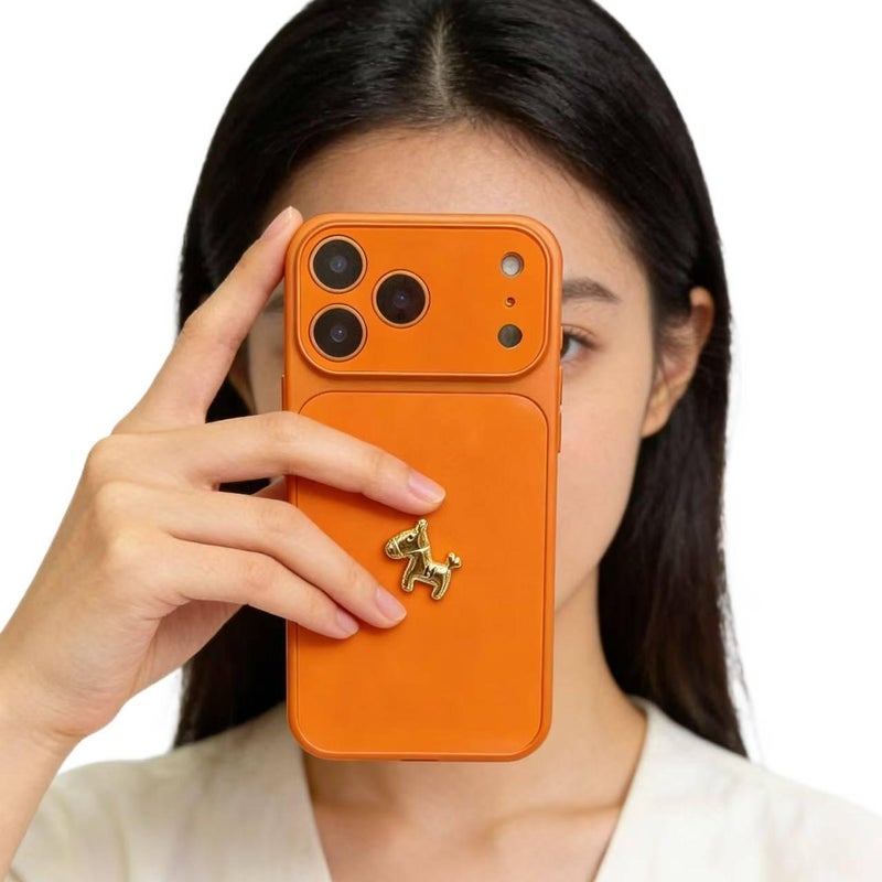 غطاء واقي، برتقالي TPU، قبضة مضادة للانزلاق، حماية من السقوط، مقاوم للصدمات لـ iPhone 13 مضاد للانزلاق من مادة TPU للتنقل اليومي سهل التخزين للمكتب - Image 2