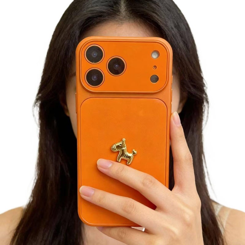غطاء واقي، برتقالي TPU، قبضة مضادة للانزلاق، حماية من السقوط، مقاوم للصدمات لـ iPhone 13 مضاد للانزلاق من مادة TPU للتنقل اليومي سهل التخزين للمكتب - Image 5