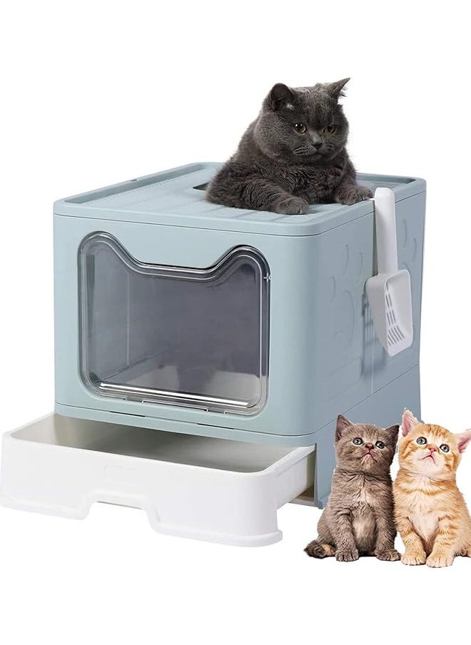 Arabest - Large Cat Litter Box with Lid, Enclosed Cat Potty, Top Entry Anti-Splashing Cat Toilet, Easy to Clean Including Cat Litter Scoop - Image 1