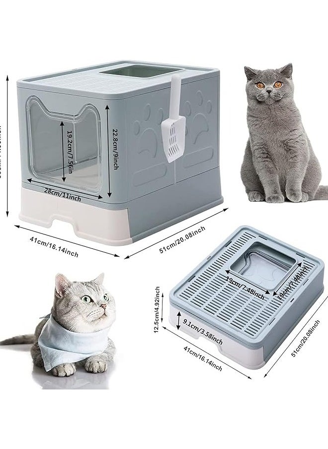 Arabest - Large Cat Litter Box with Lid, Enclosed Cat Potty, Top Entry Anti-Splashing Cat Toilet, Easy to Clean Including Cat Litter Scoop - Image 1