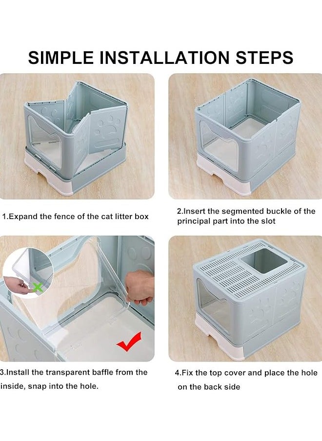Arabest - Large Cat Litter Box with Lid, Enclosed Cat Potty, Top Entry Anti-Splashing Cat Toilet, Easy to Clean Including Cat Litter Scoop - Image 1