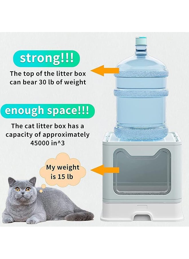 Arabest - Large Cat Litter Box with Lid, Enclosed Cat Potty, Top Entry Anti-Splashing Cat Toilet, Easy to Clean Including Cat Litter Scoop - Image 1