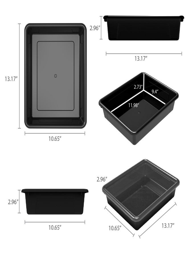 Storex Storage Tray, Letter Size, 10 x 13 x 3 Inches, Black (1 Tray only) - Image 2