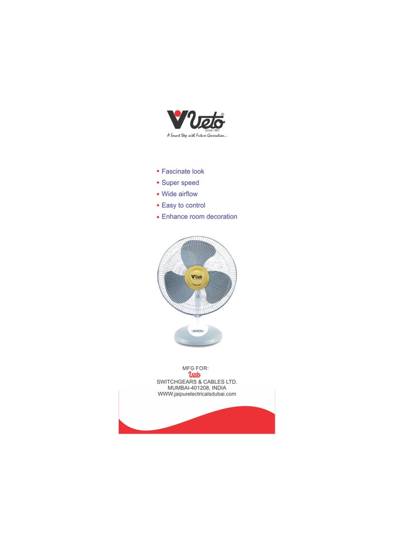Veto 16inch Table Fan/Desk Fan/Desktop Fan |3 Speed Adjustment… - Image 2