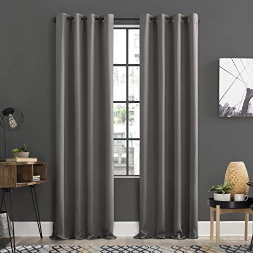 Sun Zero Soho 2pack Blackout Energy Efficient Grommet Curtain Panel Pair 54 x 84 Gray