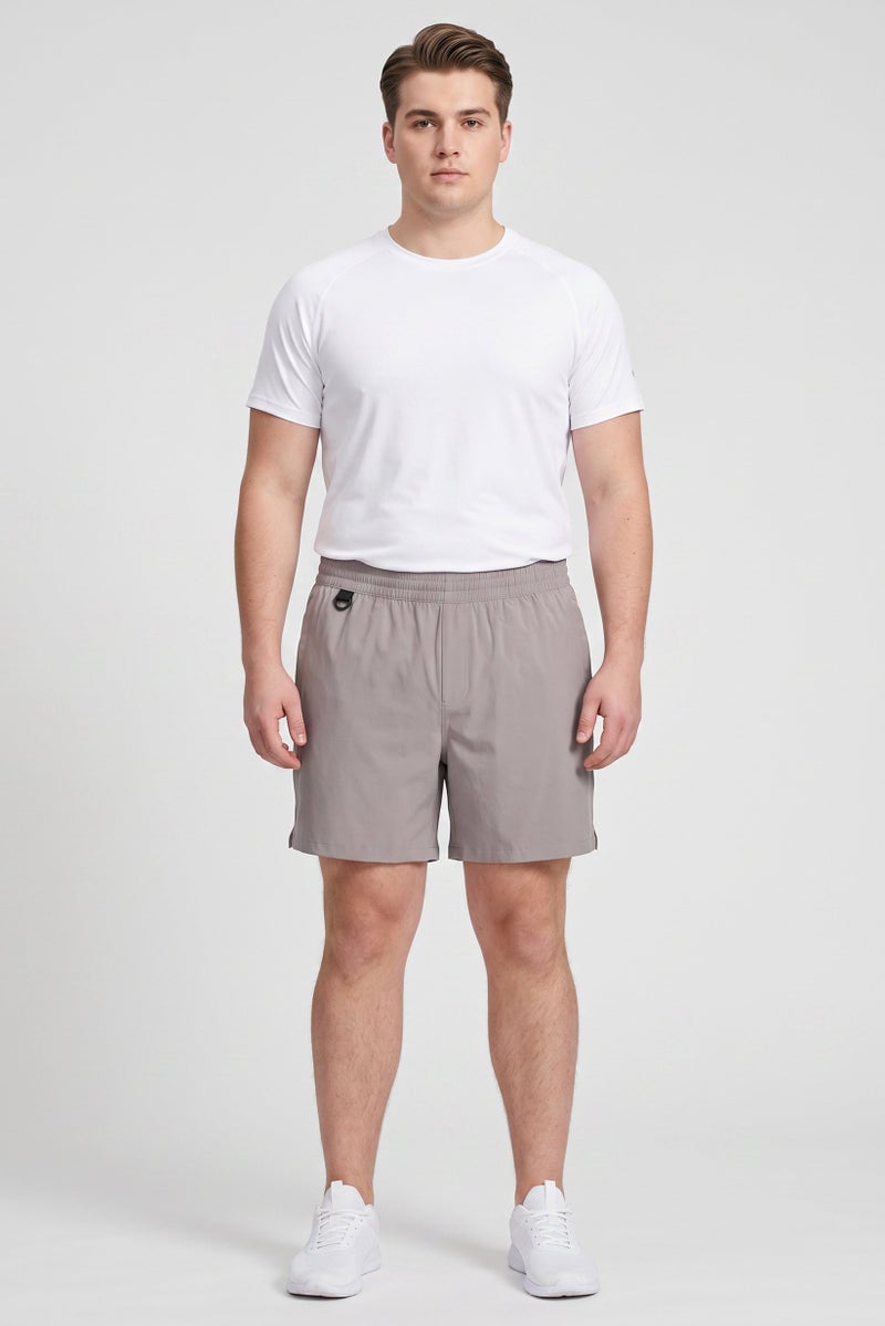 Unipro Men Sportswear Fit 6 Inseam Hiking Shorts, Taupe - Image 2