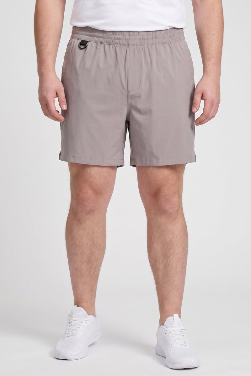 Unipro Men Sportswear Fit 6 Inseam Hiking Shorts, Taupe - Image 1
