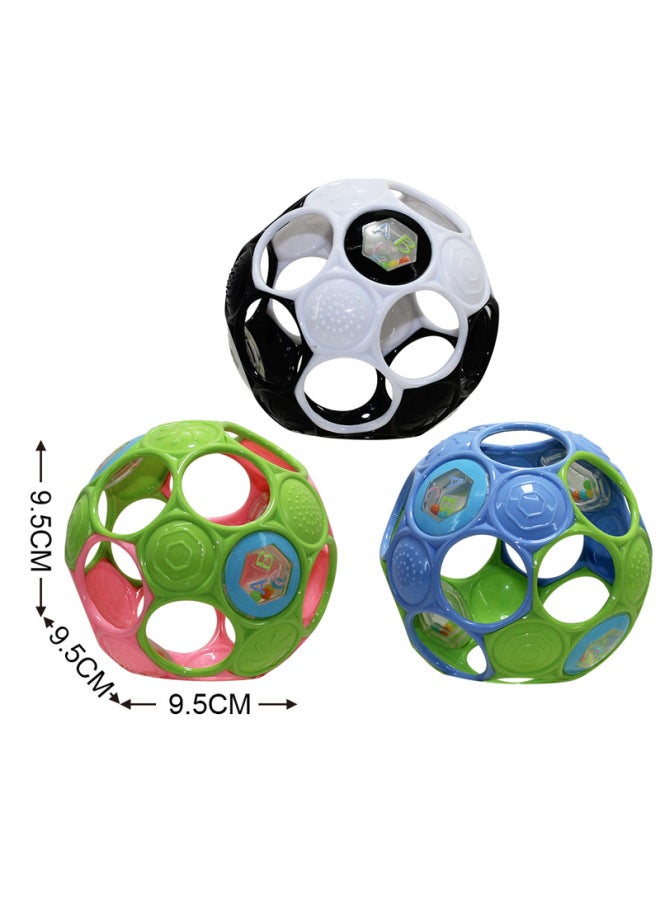 Infant Early Education Educational Toys Can Bite And Hold Large Hole Rattle Soft Rubber Ball For 0-3 Years Old-Color:Large Soft Rubber  3703 - Image 2
