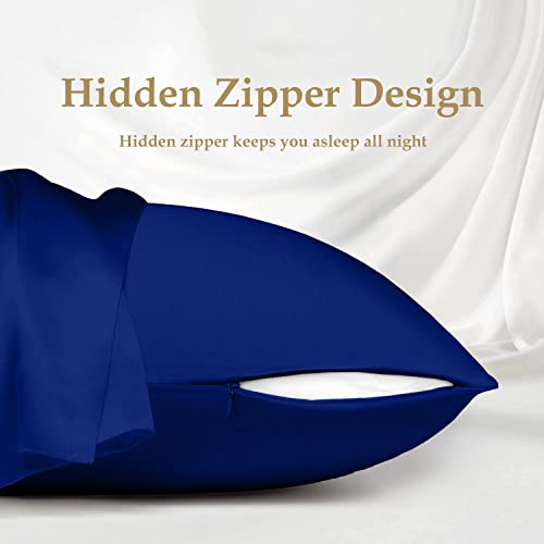 INSSL Silk Pillowcase for Women, Mulberry Silk Pillowcase for Hair and Skin and Stay Comfortable and Breathable During Sleep(Egyptain Blue,Standard) - Image 5