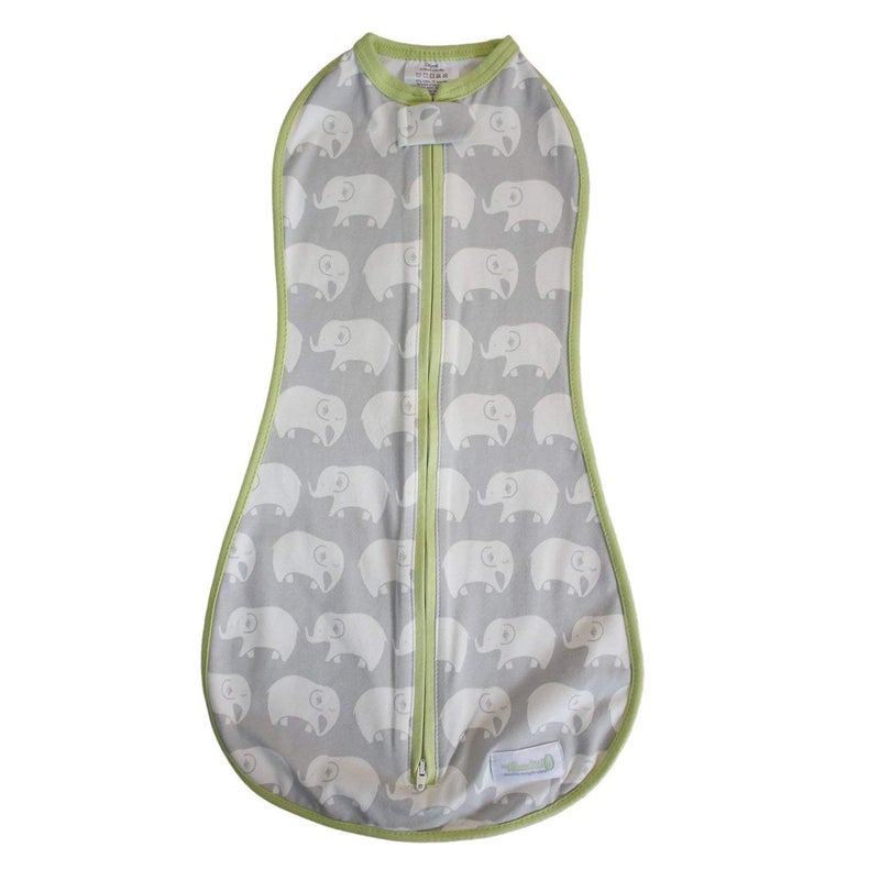 Woombie Convertible Baby Swaddling Blanket Swaddle Converts to ArmsFree Wearable Blanket for Babies Up to 6 Months Stardust Elephant 1419 lbs