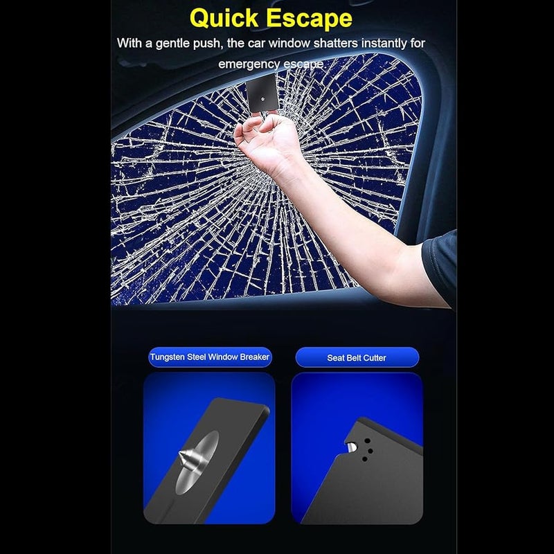 Tungsten Steel Car Window Breaker Card Seatbelt Cutter Emergency Survival Kit - Image 5