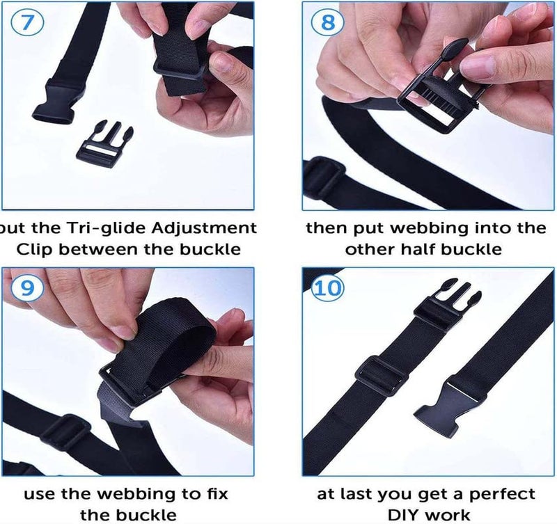 DIY Crafts DIY Crafts 1x Kit 1 inch 12 Inch Plastic Buckles Kit Include 5 Pack Side Release Plastic Buckles For Backpacks Luggage Dog Collar Paracord Belts Outdoor Supplies 10 Me1x Kit 1 inch  - Image 4