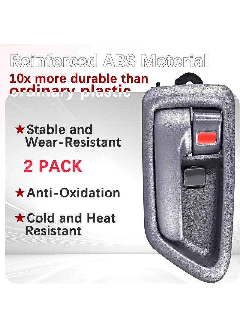 KISSUN 2Pcs Inside Interior Door Handle Front Rear Driver & Passenger Side Replacement for 1997 1998 1999 2000 2001 Camry, Gray. - Image 4