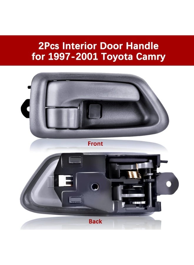 KISSUN 2Pcs Inside Interior Door Handle Front Rear Driver & Passenger Side Replacement for 1997 1998 1999 2000 2001 Camry, Gray. - Image 3
