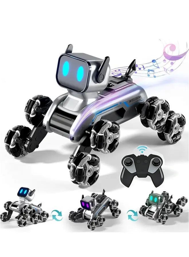 APEX Remote Control Robot,  Robot Dog, Eight-wheel Drive Stunt Robot, With Music & Light, Gesture Sensing Control - Image 1