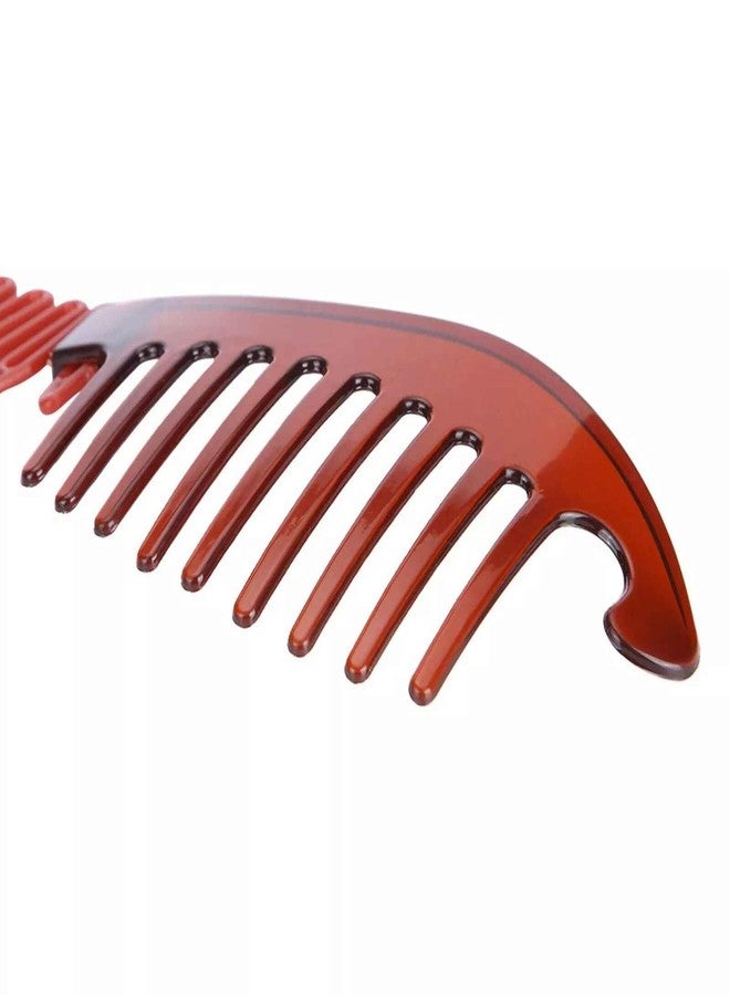 Pluzmecalm 4Pcs Banana Hair Clip Elongated Interlocking Plastic Two Sides Hair Combs Hairpins Barrettes Accessories for Women Girls - Image 4