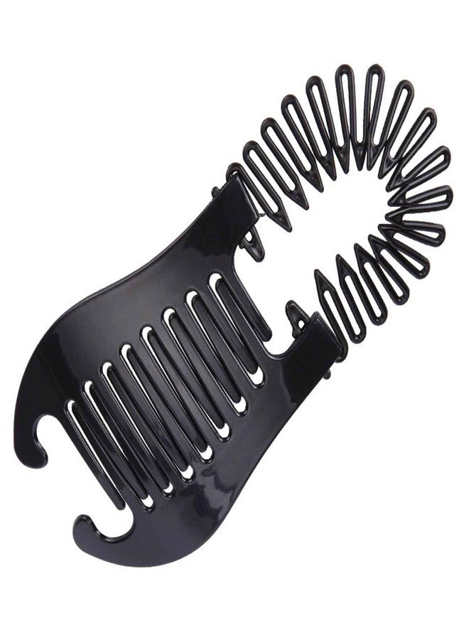 Pluzmecalm 4Pcs Banana Hair Clip Elongated Interlocking Plastic Two Sides Hair Combs Hairpins Barrettes Accessories for Women Girls - Image 3