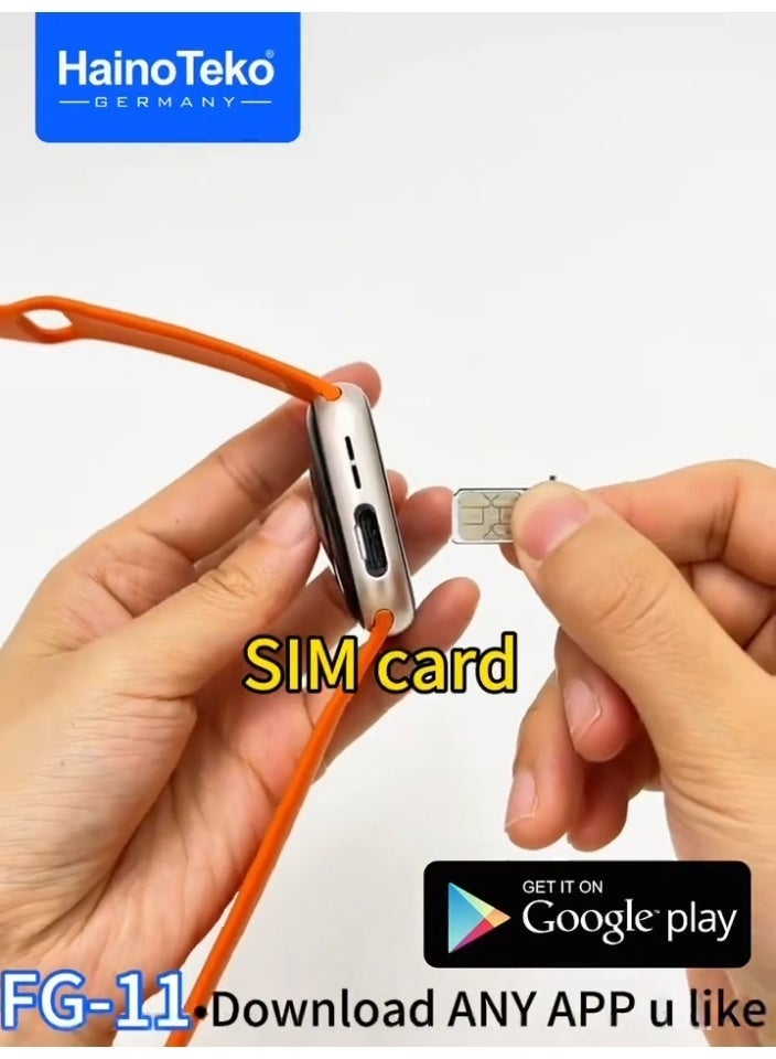 Haino Teko FG-11 5G Android Smart Watch with SIM Card Slot, Rotating Camera, Play Store Support, Fitness & Health Tracking, Call & Message Alerts, Stylish Unisex Design – Black - Image 4