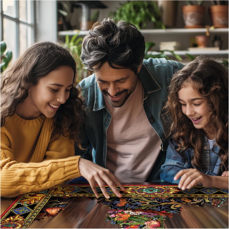 White Mountain Puzzles Tapestry Cat - 1000 Piece Jigsaw Puzzle - Image 4