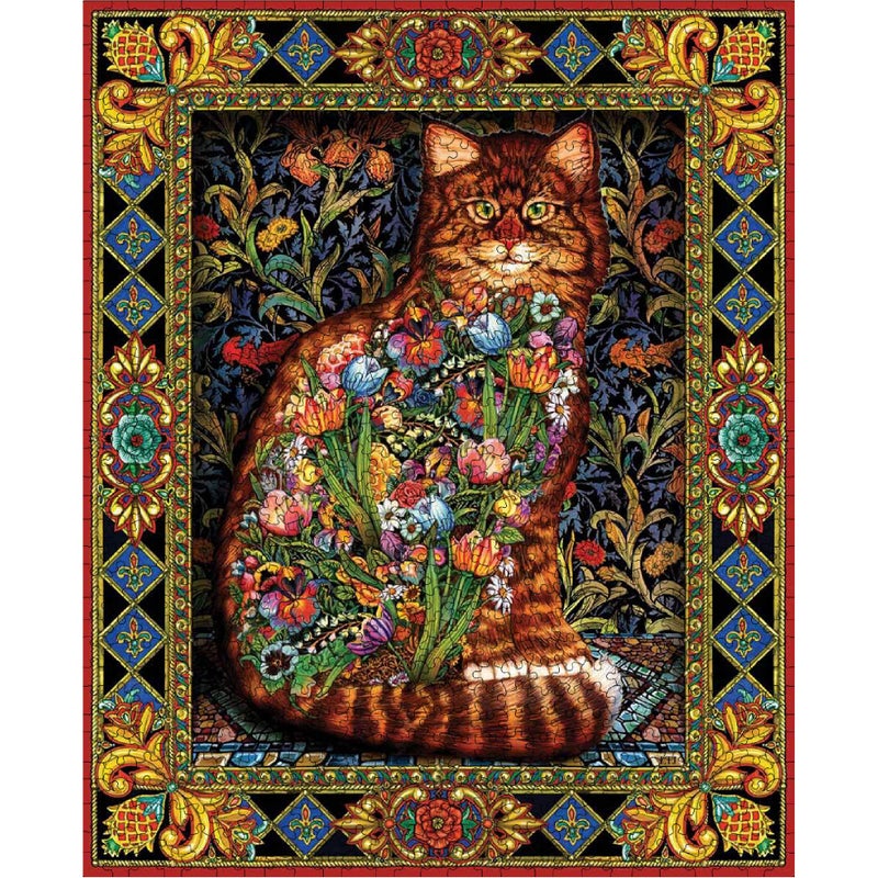 White Mountain Puzzles Tapestry Cat - 1000 Piece Jigsaw Puzzle - Image 1