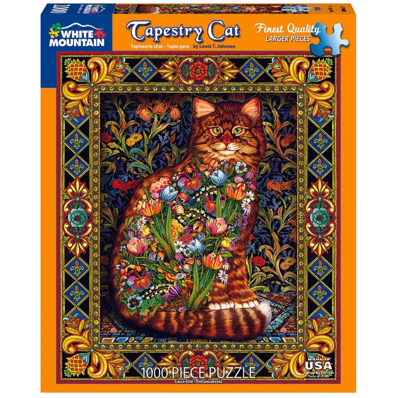 White Mountain Puzzles Tapestry Cat - 1000 Piece Jigsaw Puzzle - Image 2