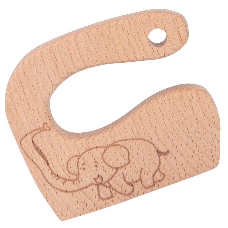 Wooden Kids Knife Fruits Vegetables Bread Chopper Children Outdoor Kitchen Cutting Cooking Toy Elephant - Image 5