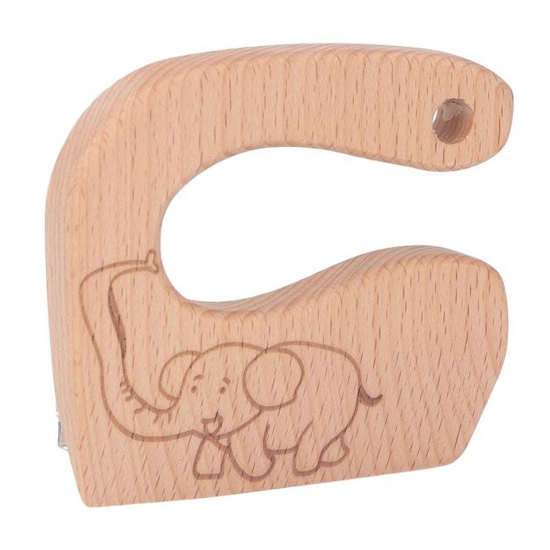 Wooden Kids Knife Fruits Vegetables Bread Chopper Children Outdoor Kitchen Cutting Cooking Toy Elephant - Image 2